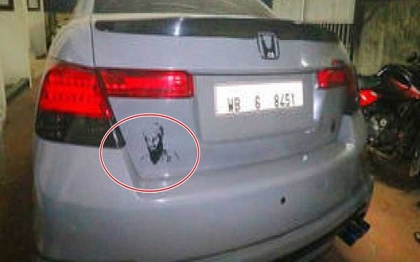 bin laden sticker in car