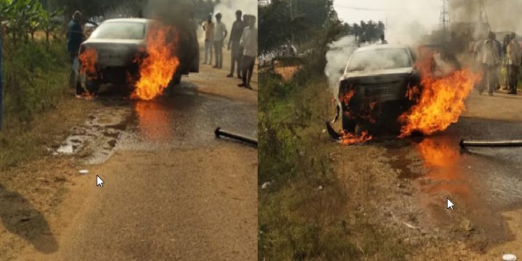 car fire mandya