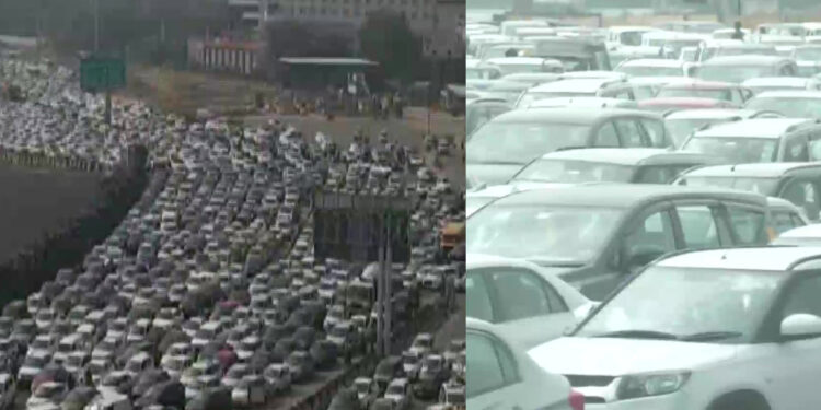 Bharat Bandh-Gurugram-Delhi border trafiic
