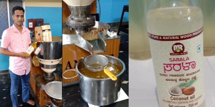 Wood pressed oil in sagara eat pure be sure