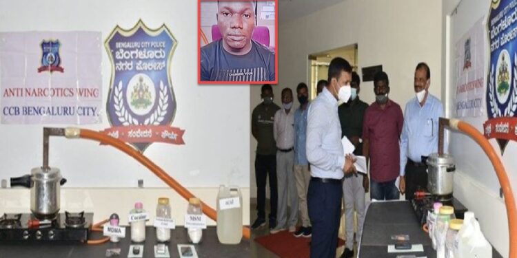 Anti-Narcotics Wing of CCB Bangalore has arrested a foreign national for drug peddling accused used to prepare synthetic drugs in a pressure cooker