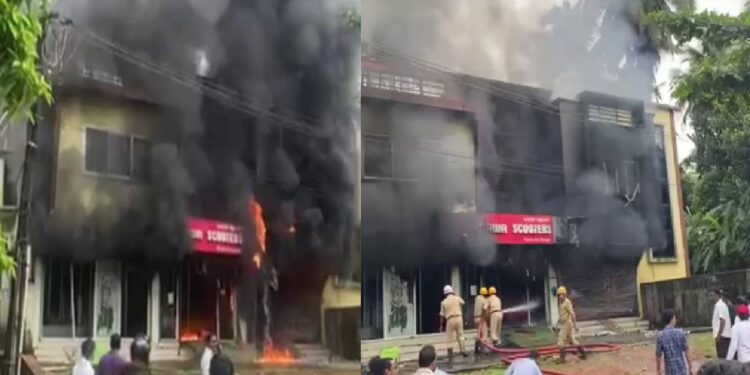 fire-in-electric-scooter-showroom-in-mangaluru-fire-erupts-at-electric-scooter-showroom-in-naguri