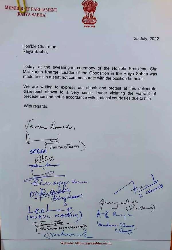 mallikarjun kharge leeter