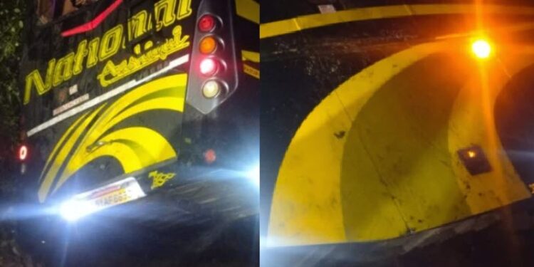 national travels bus accident in haveri 10 injuried