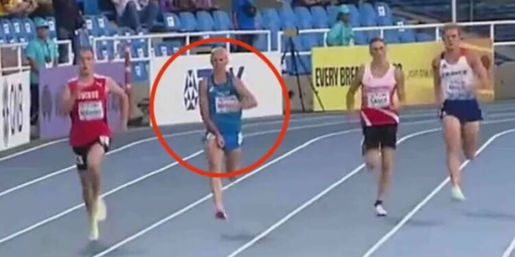 Wardrobe malfunction athlete-lose-race-Alberto Nonino