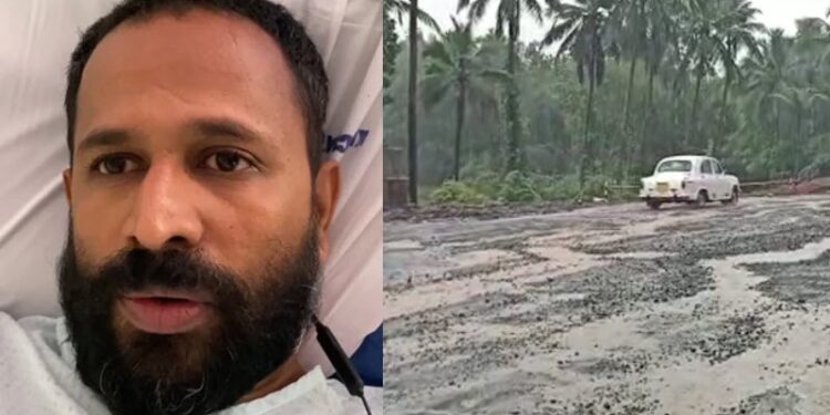 Kalladka highway work bus rod hit broke-spine-Bellare vijayakumar
