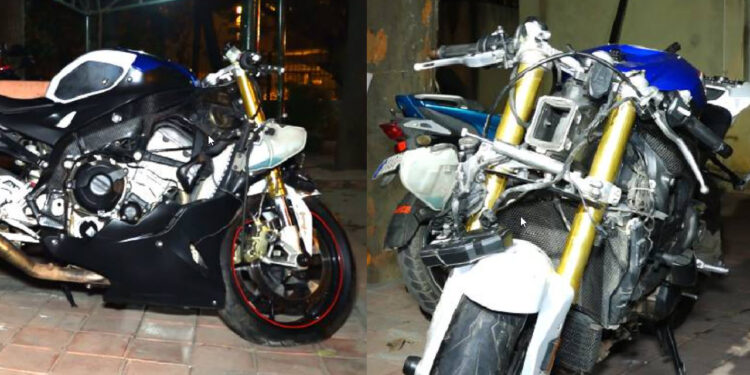 bmw rr 1000 accident in bangalore